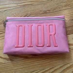 Dior Blush Pink Logo Cosmetic Case NWOT